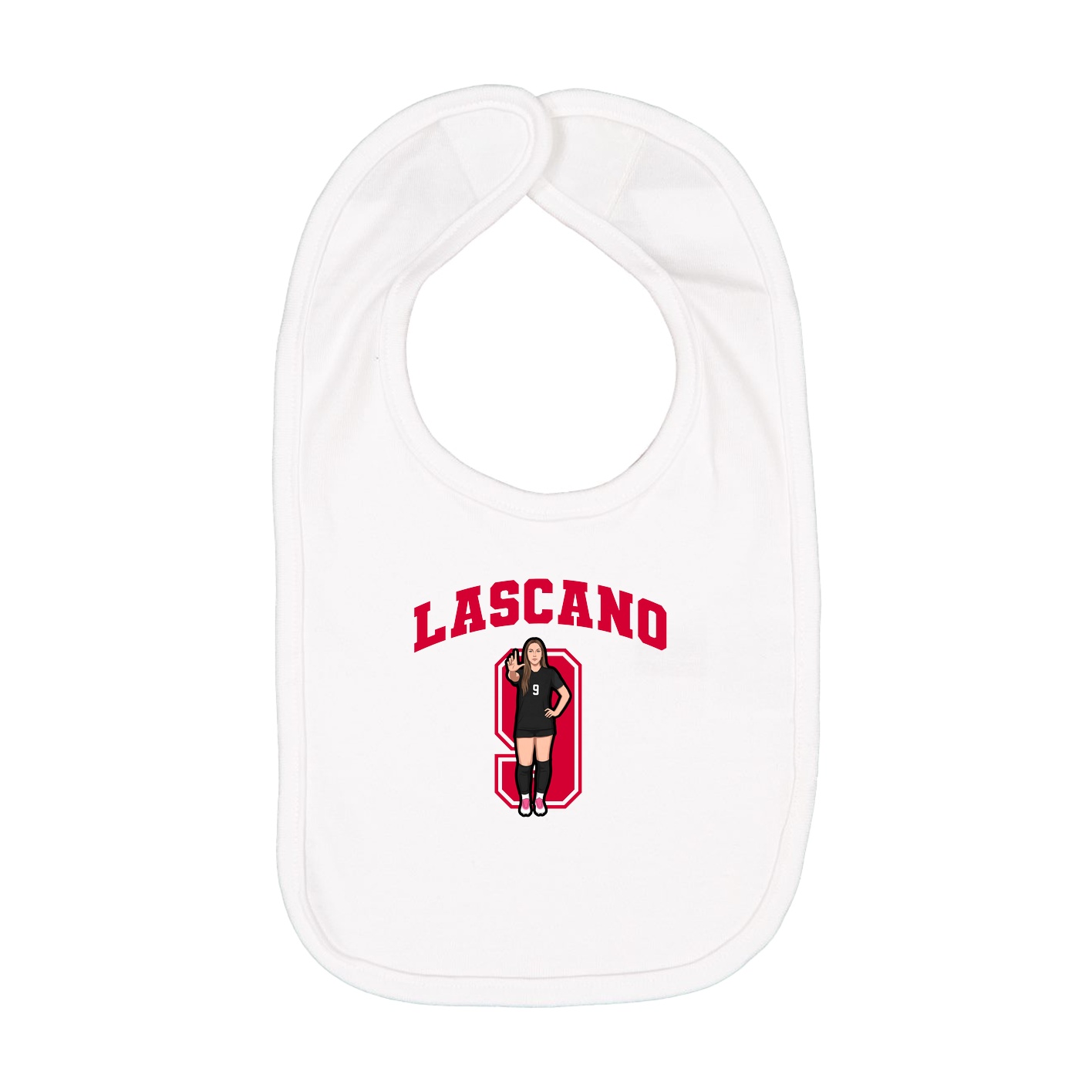 Infant Bib — Number in White