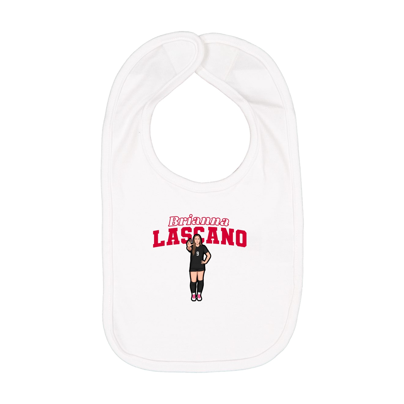 Infant Bib — Name Arch in White