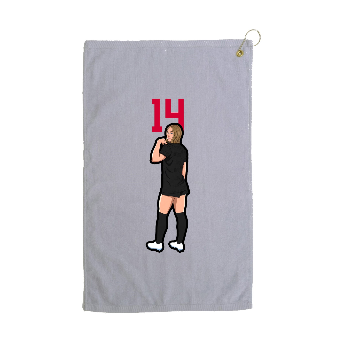 Golf Towel — Number Top in Grey