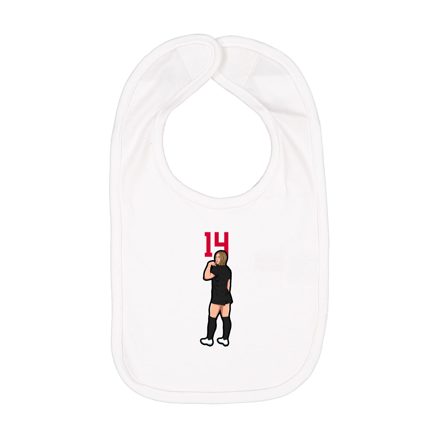 Infant Bib — Number Top in White