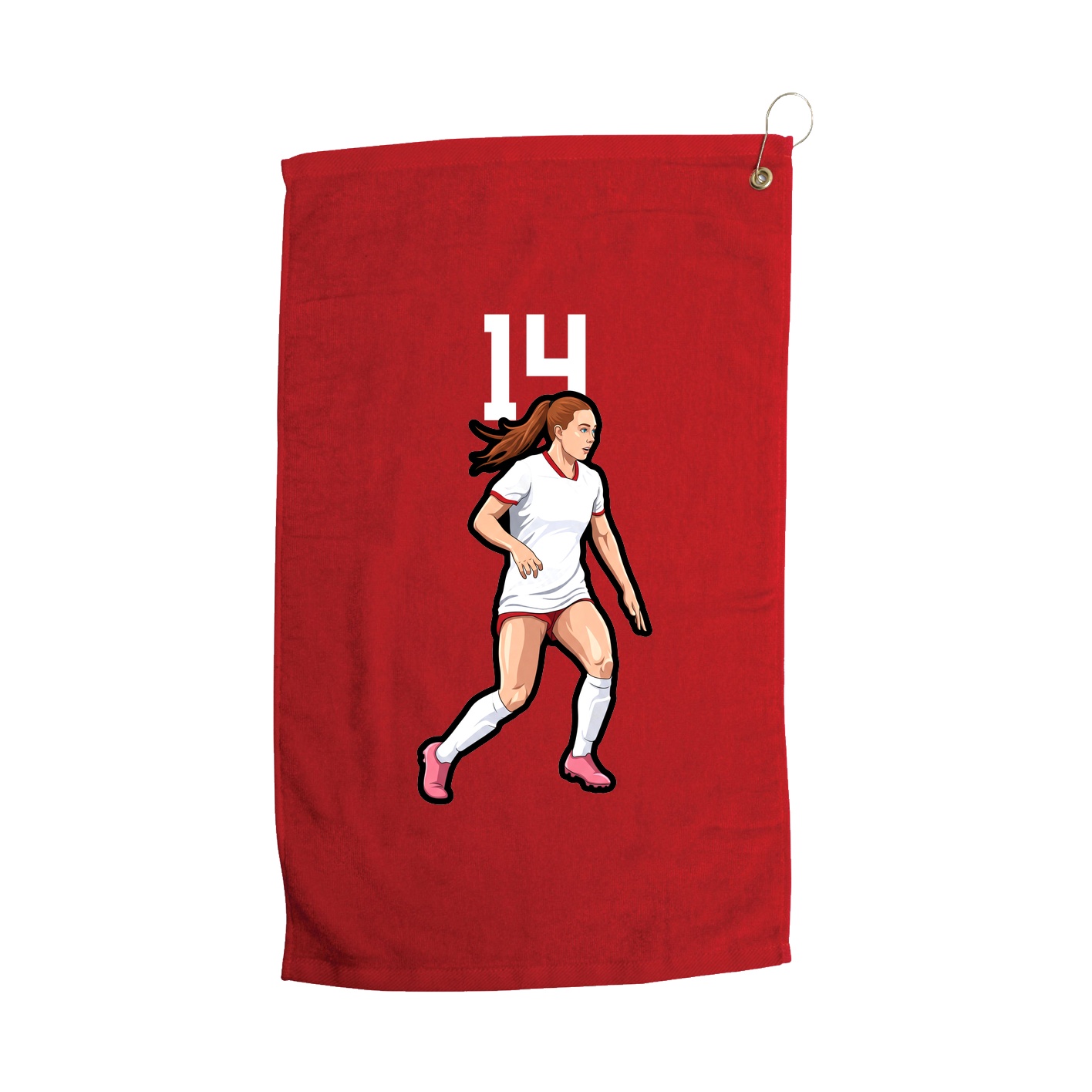 Golf Towel — Number Top in Red