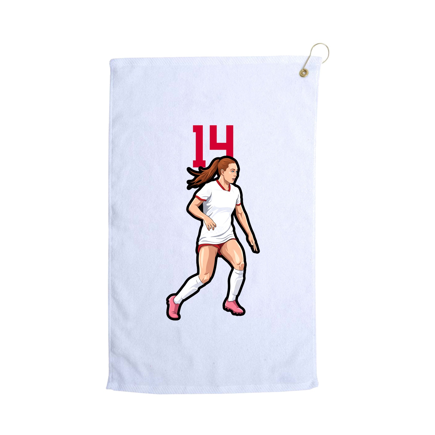 Golf Towel — Number Top in White