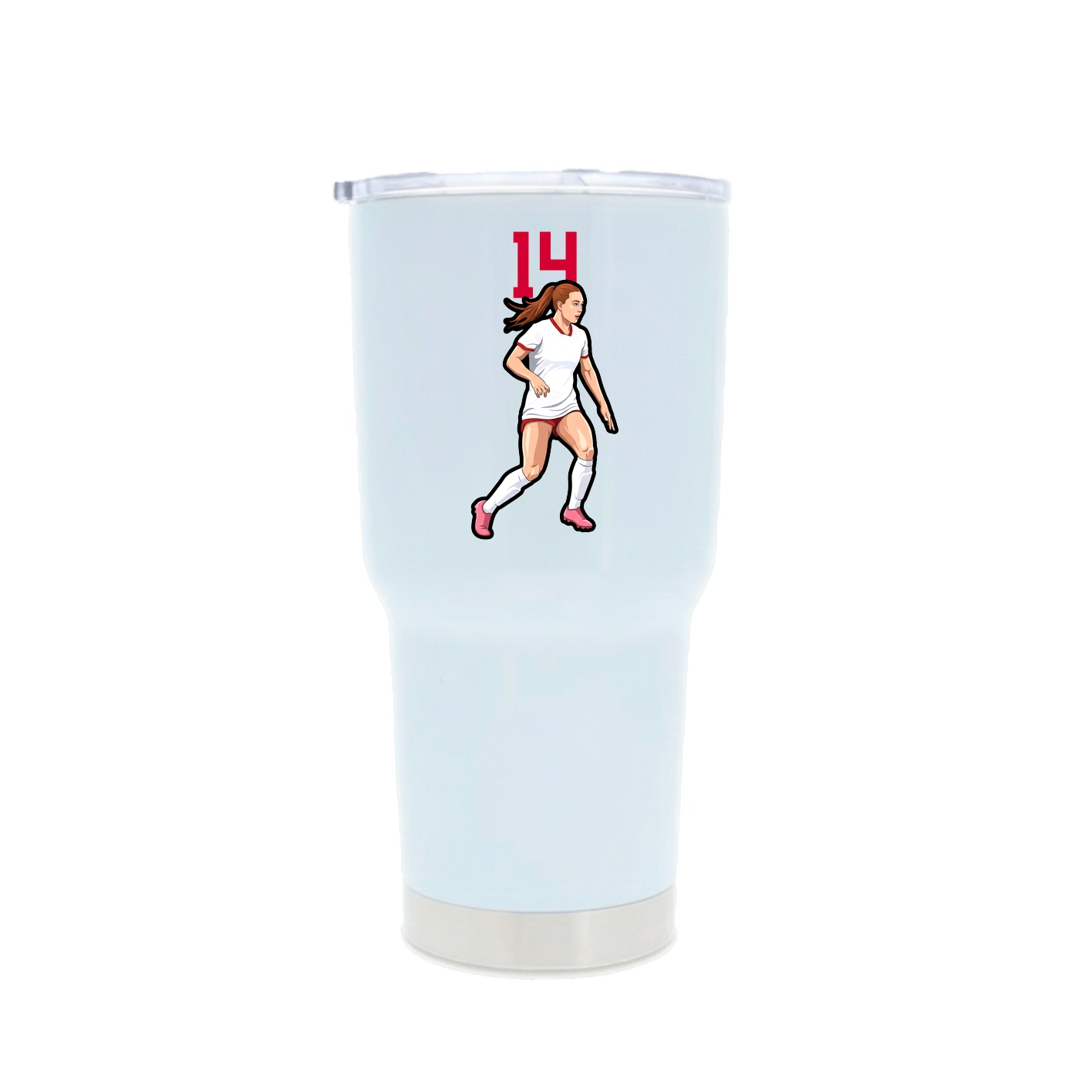 30oz Stainless Steel Tumbler — Number Top in White