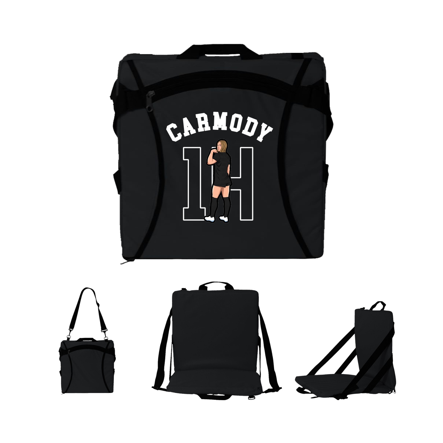 Folding Stadium Seat — Shirsey Arch in Black