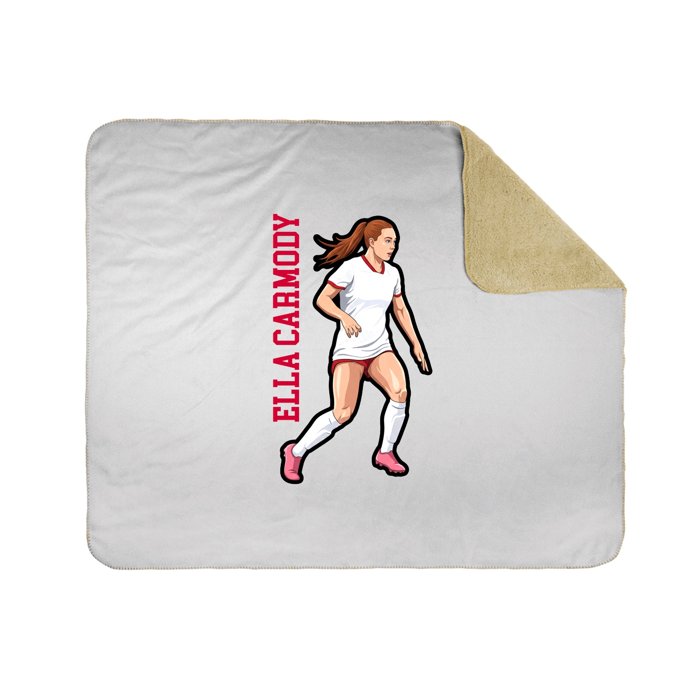 Throw Blanket — Name Vertical in White
