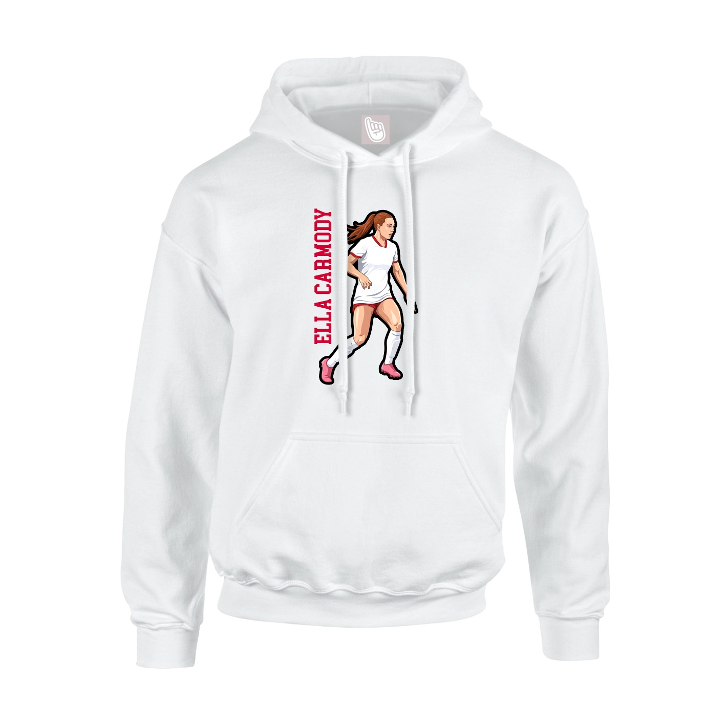 Youth Hoodie — Name Vertical in White