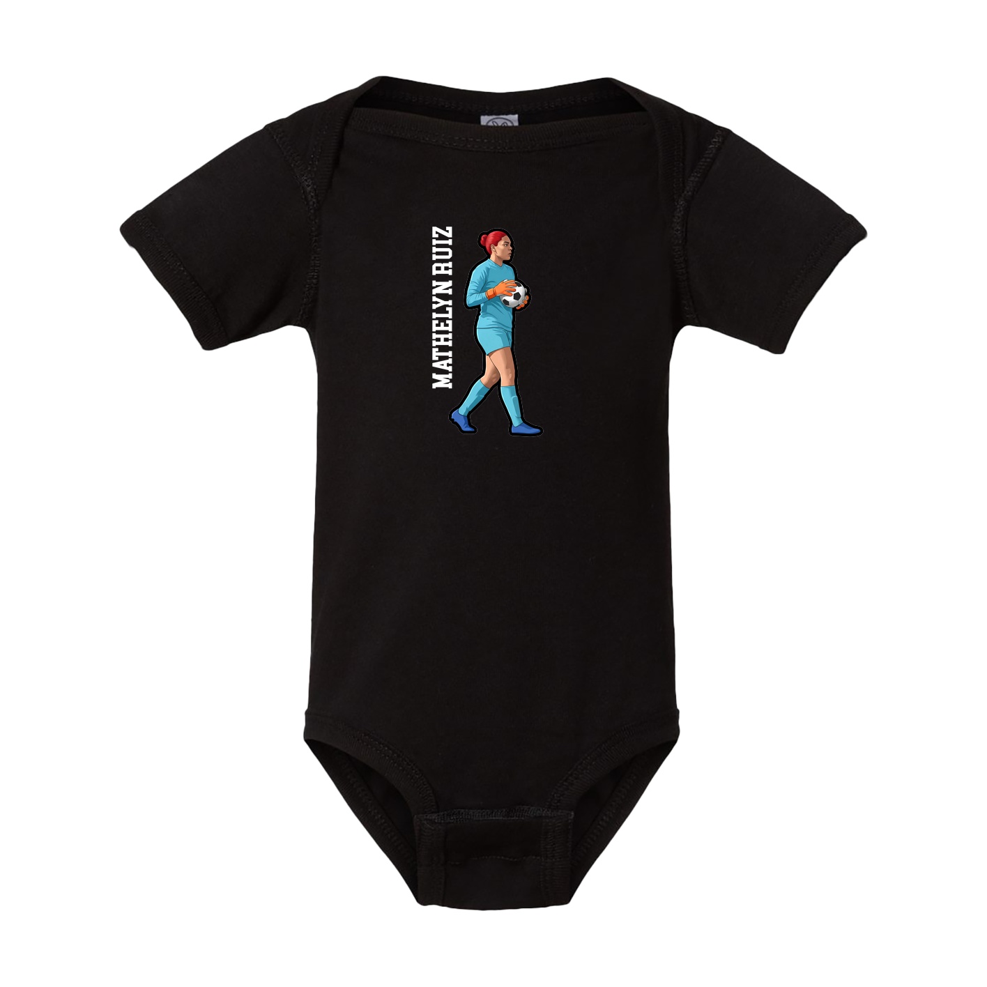 Baby Onesie — Name Vertical in Black