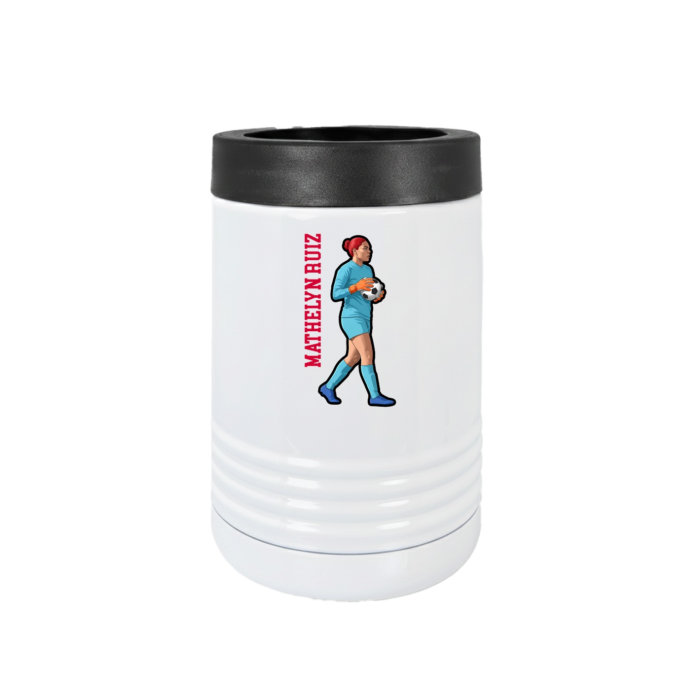 Beverage Holder — Name Vertical in White