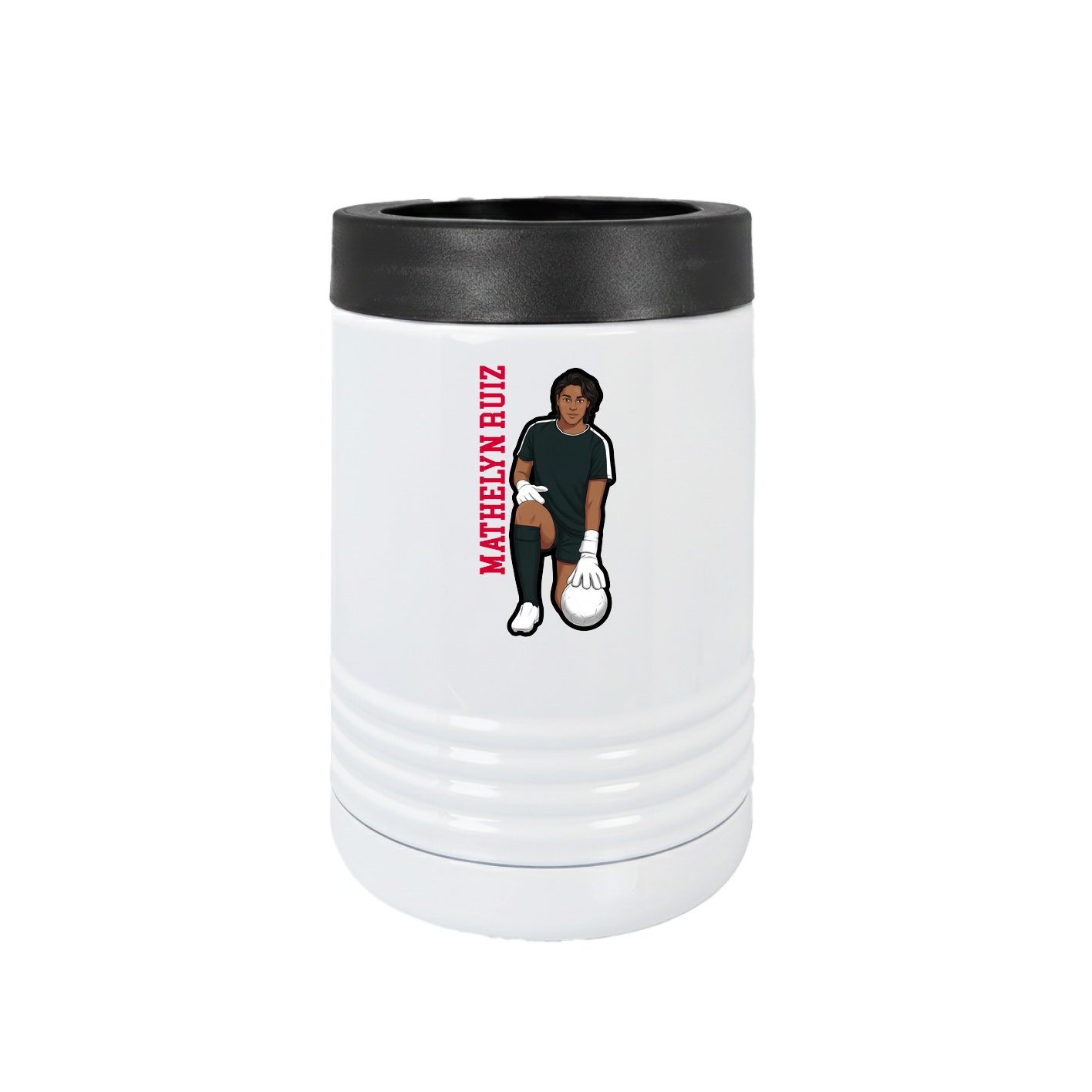Beverage Holder — Name Vertical in White