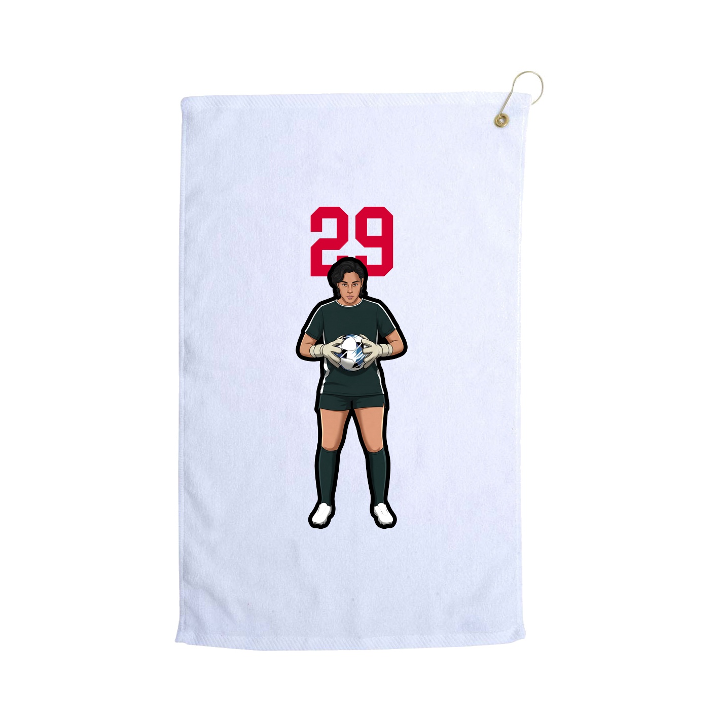 Golf Towel — Number Top in White