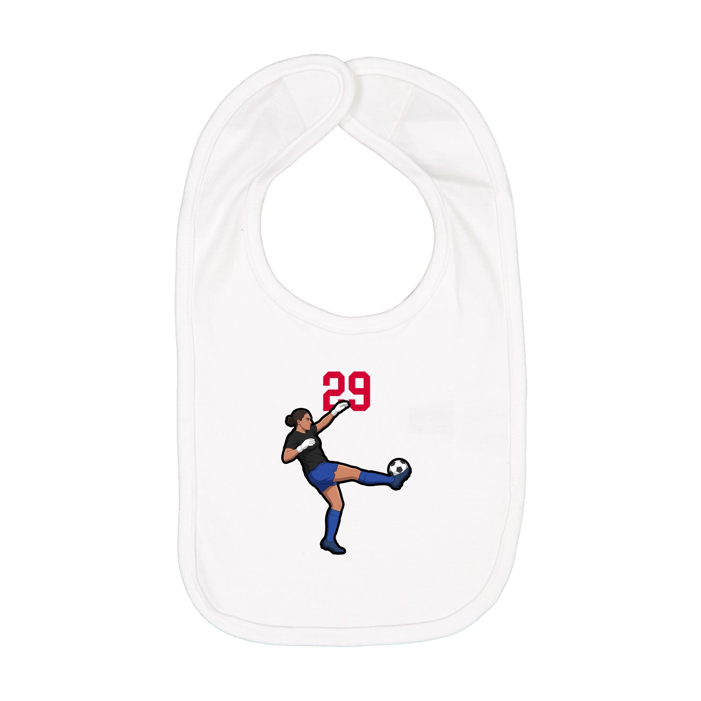 Infant Bib — Number Top in White