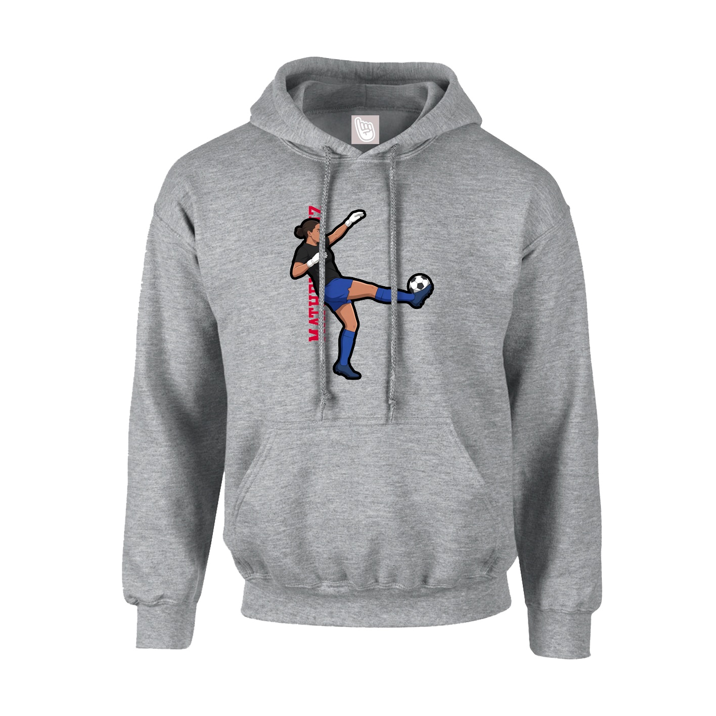 Hoodie — Name Vertical in Grey