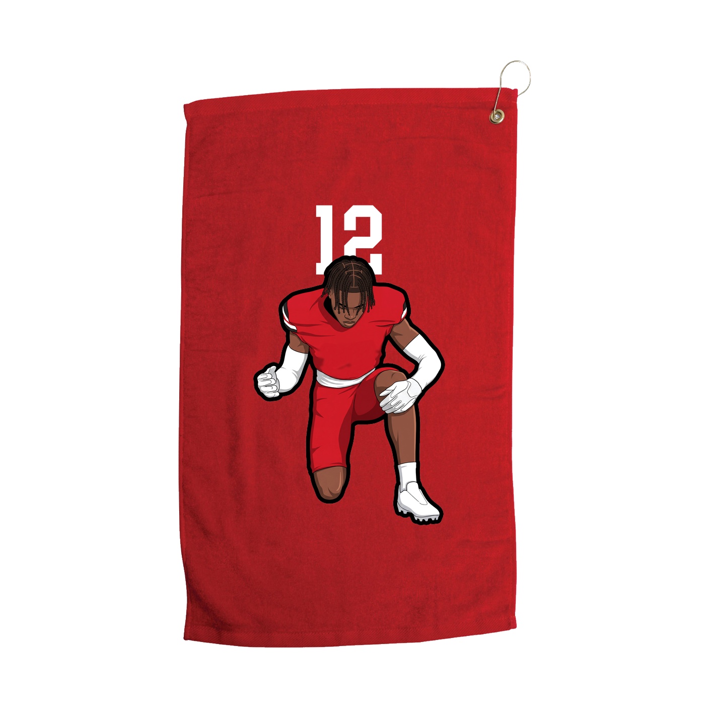 Golf Towel — Number Top in Red