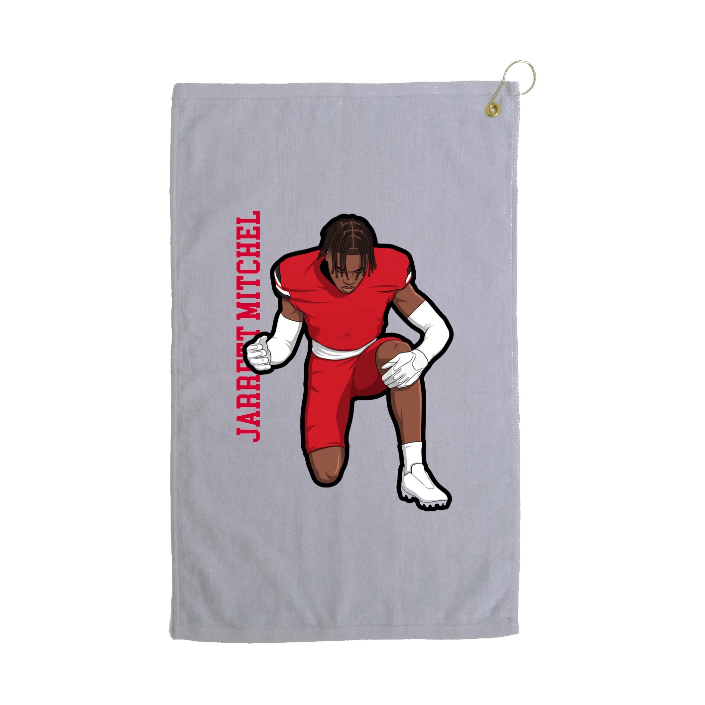 Golf Towel — Name Vertical in Grey