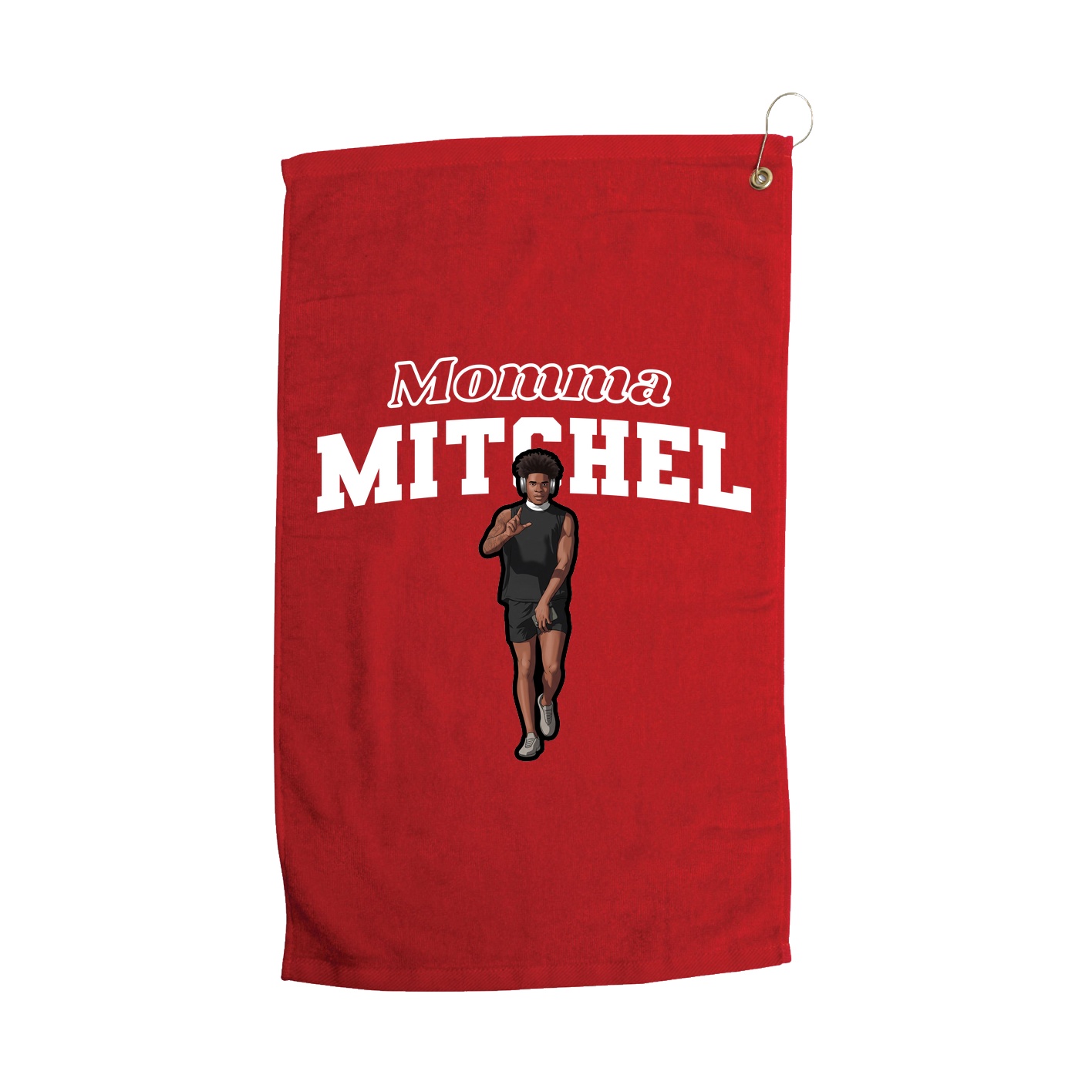 Golf Towel — Mothers Day Block in Red