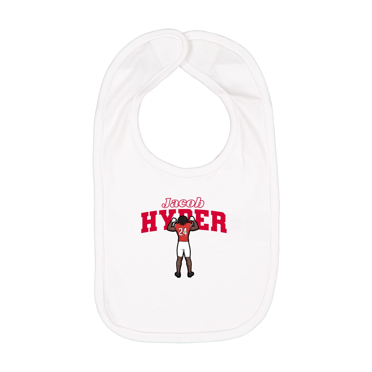 Infant Bib — Name Arch in White