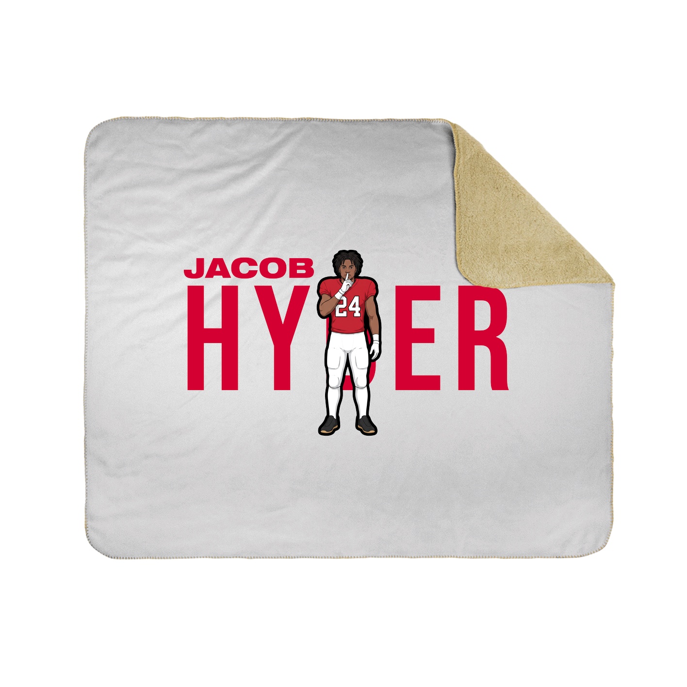 Throw Blanket — Player Name in White