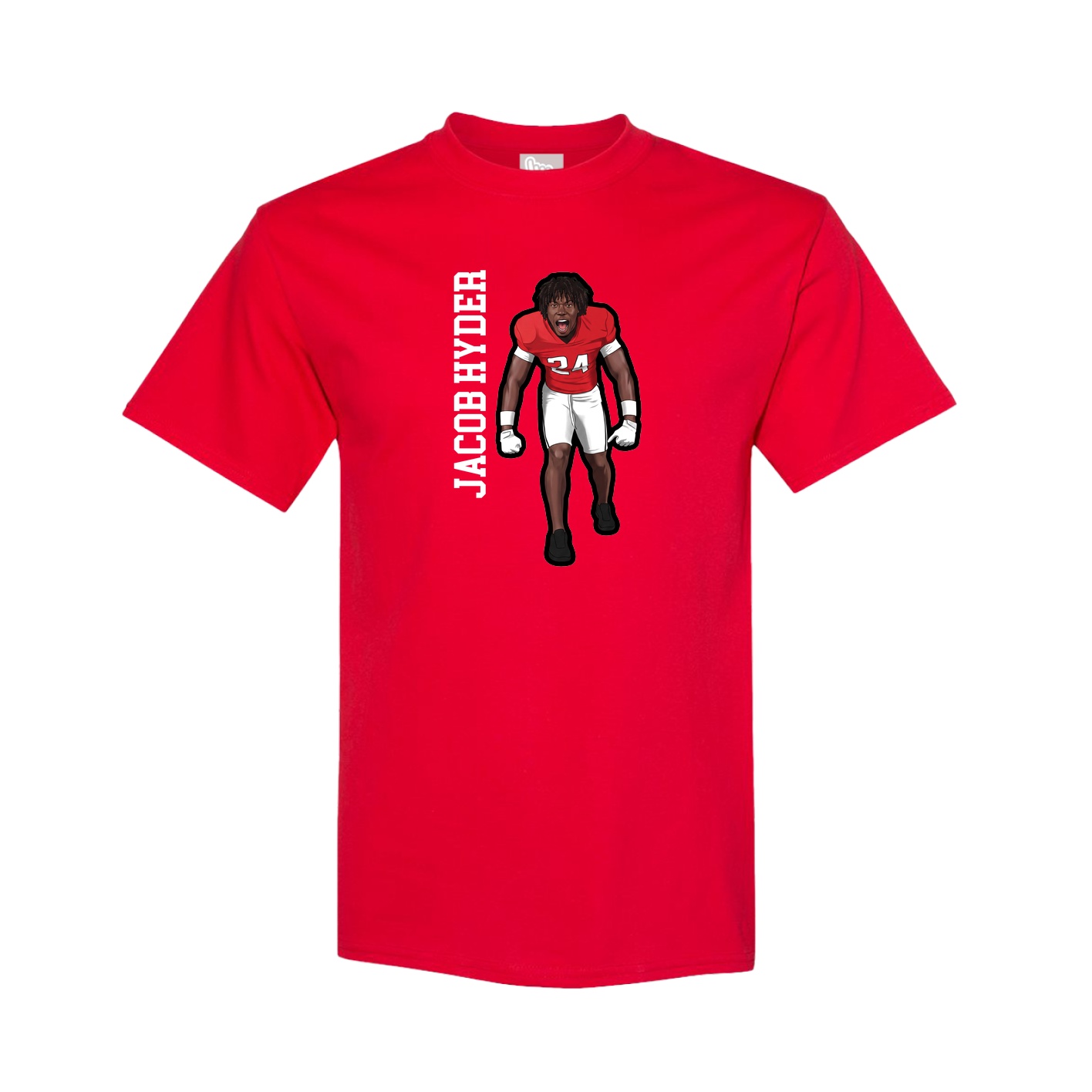 Tee — Name Vertical in Red