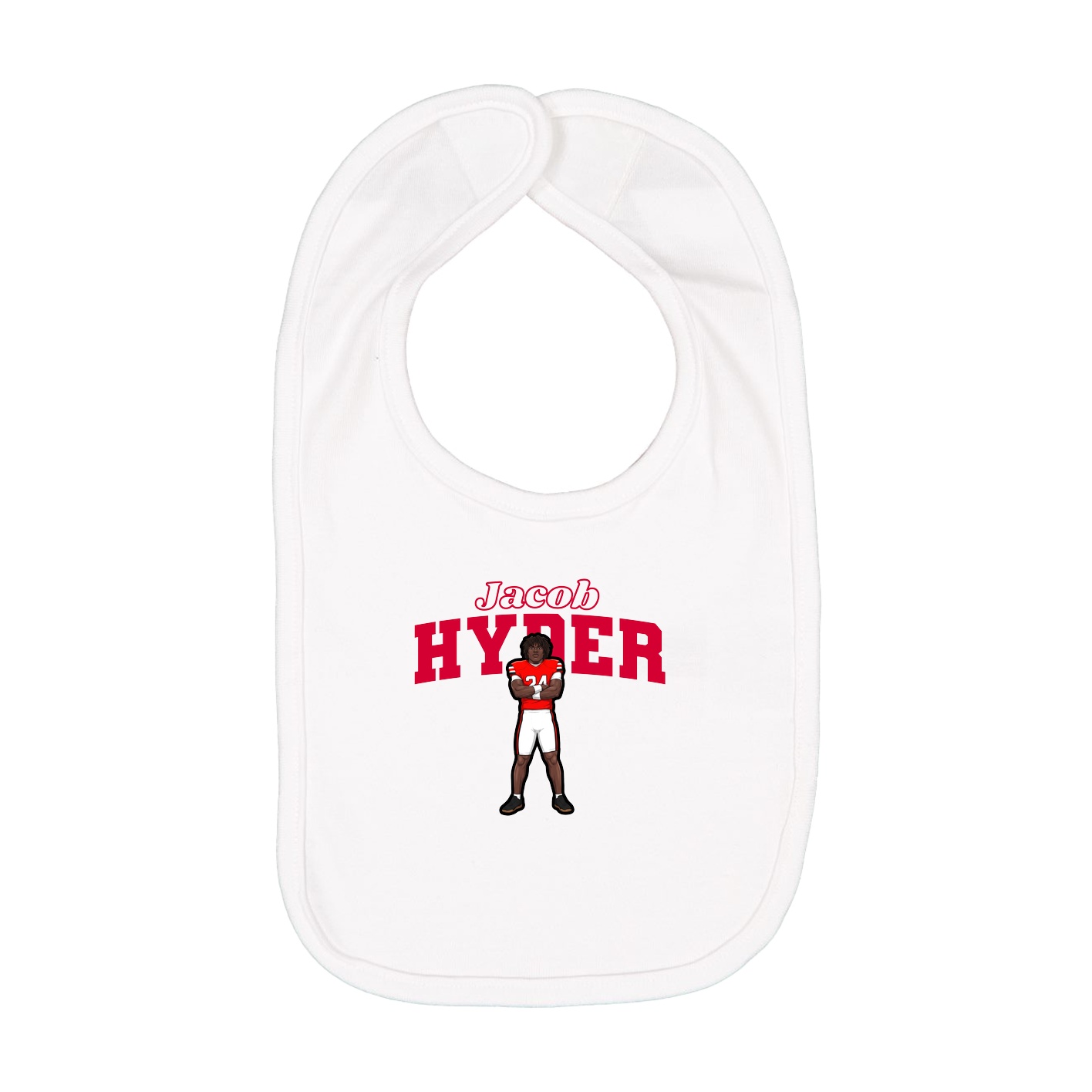 Infant Bib — Name Arch in White