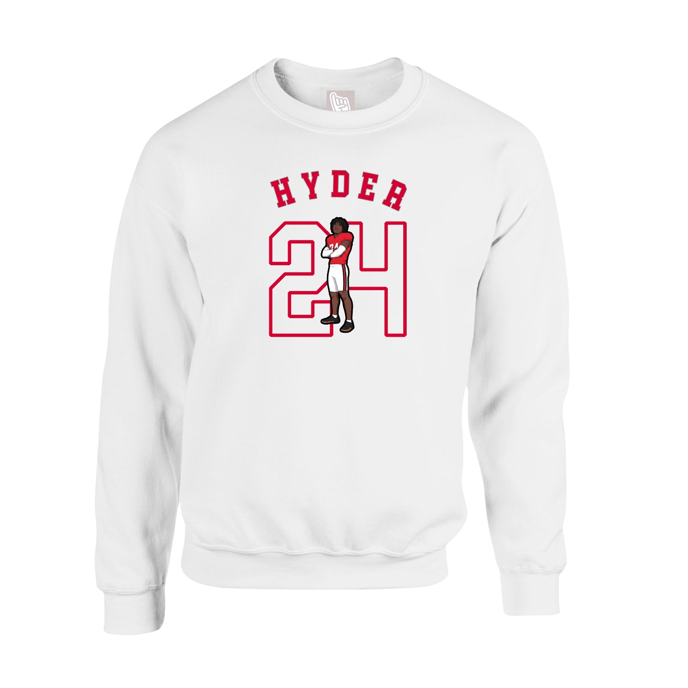 Fleece Crew — Shirsey Arch in White