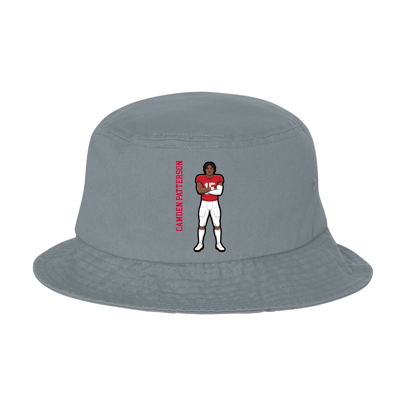 Bucket Cap — Name Vertical in Grey