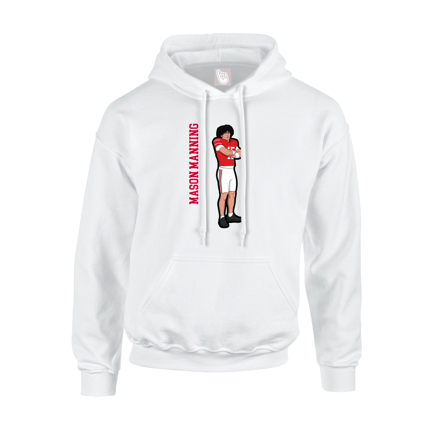 Youth Hoodie — Name Vertical in White