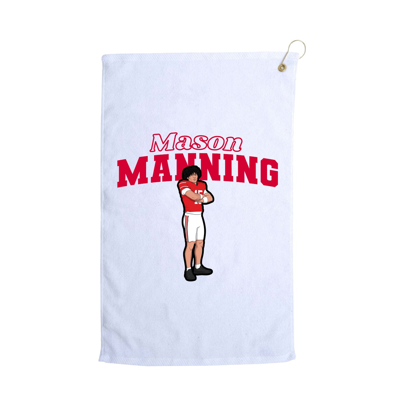 Golf Towel — Name Arch in White