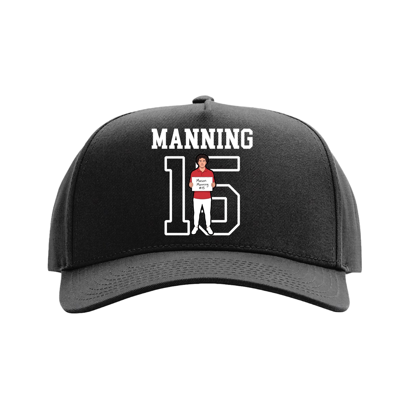 Full Fabric Five-Panel Champ Cap — Shirsey in Black