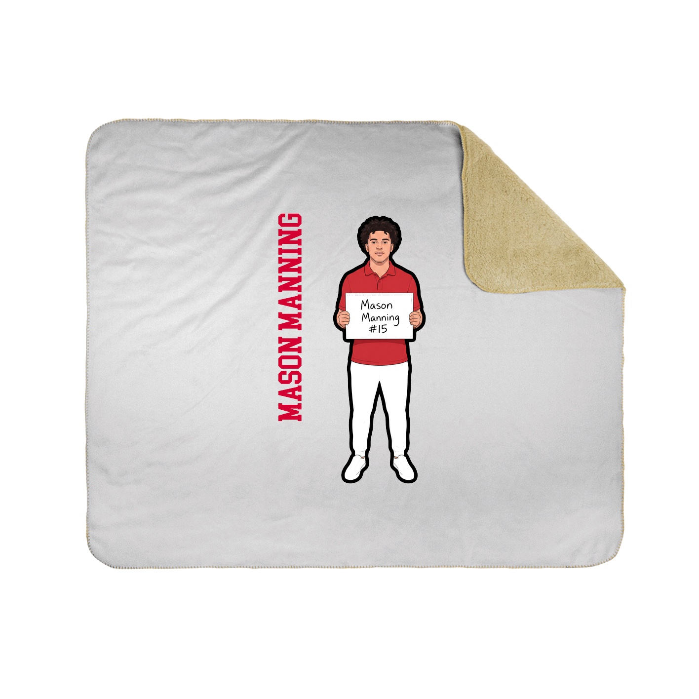 Throw Blanket — Name Vertical in White