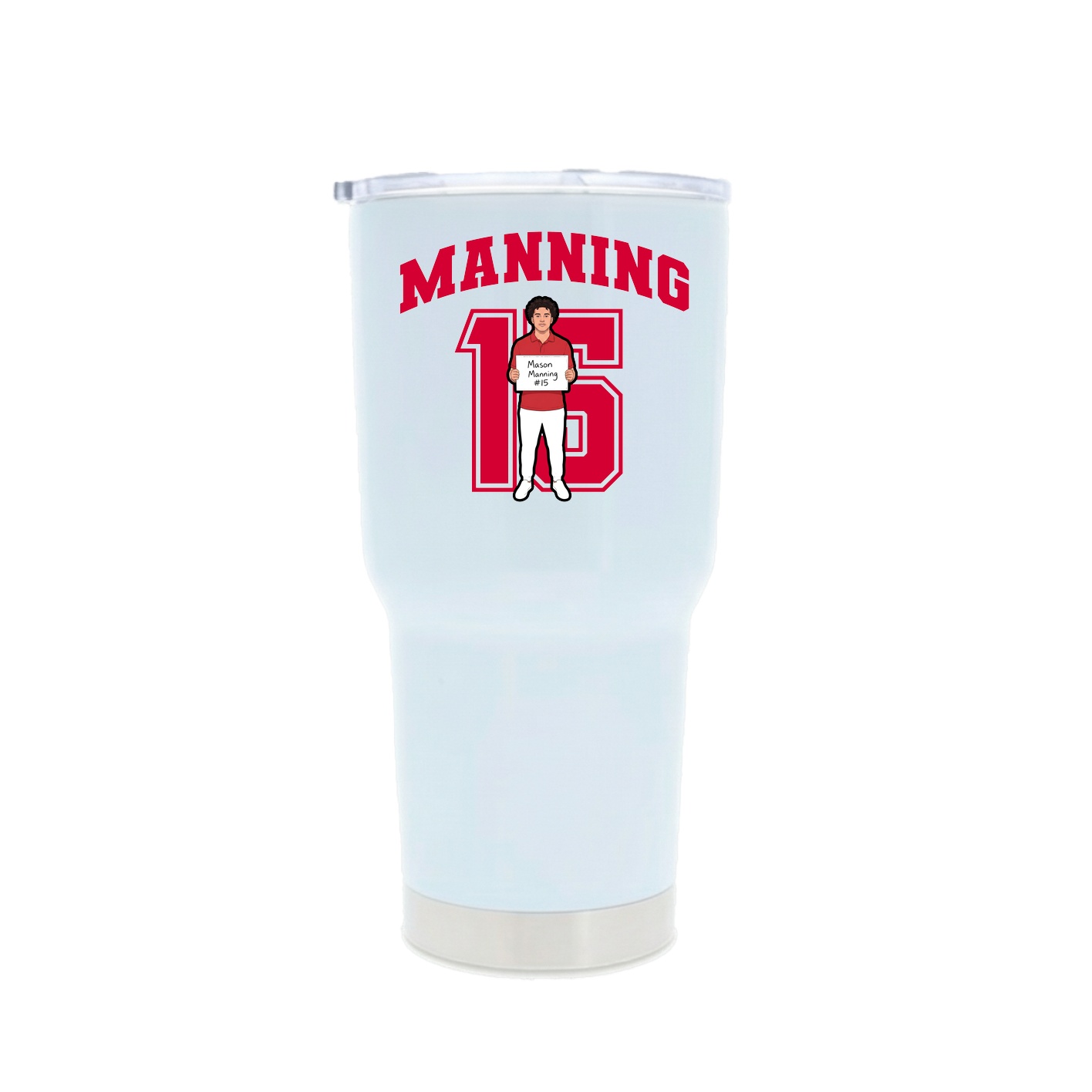 30oz Stainless Steel Tumbler — Number in White