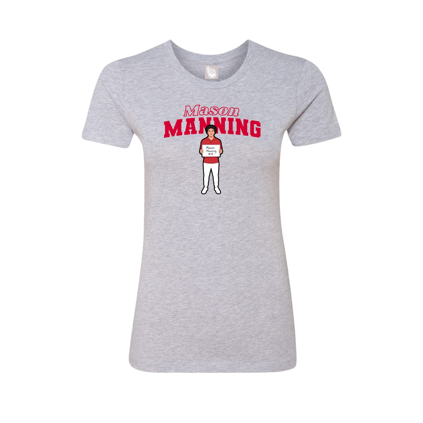 Womens Tee — Name Arch in Grey