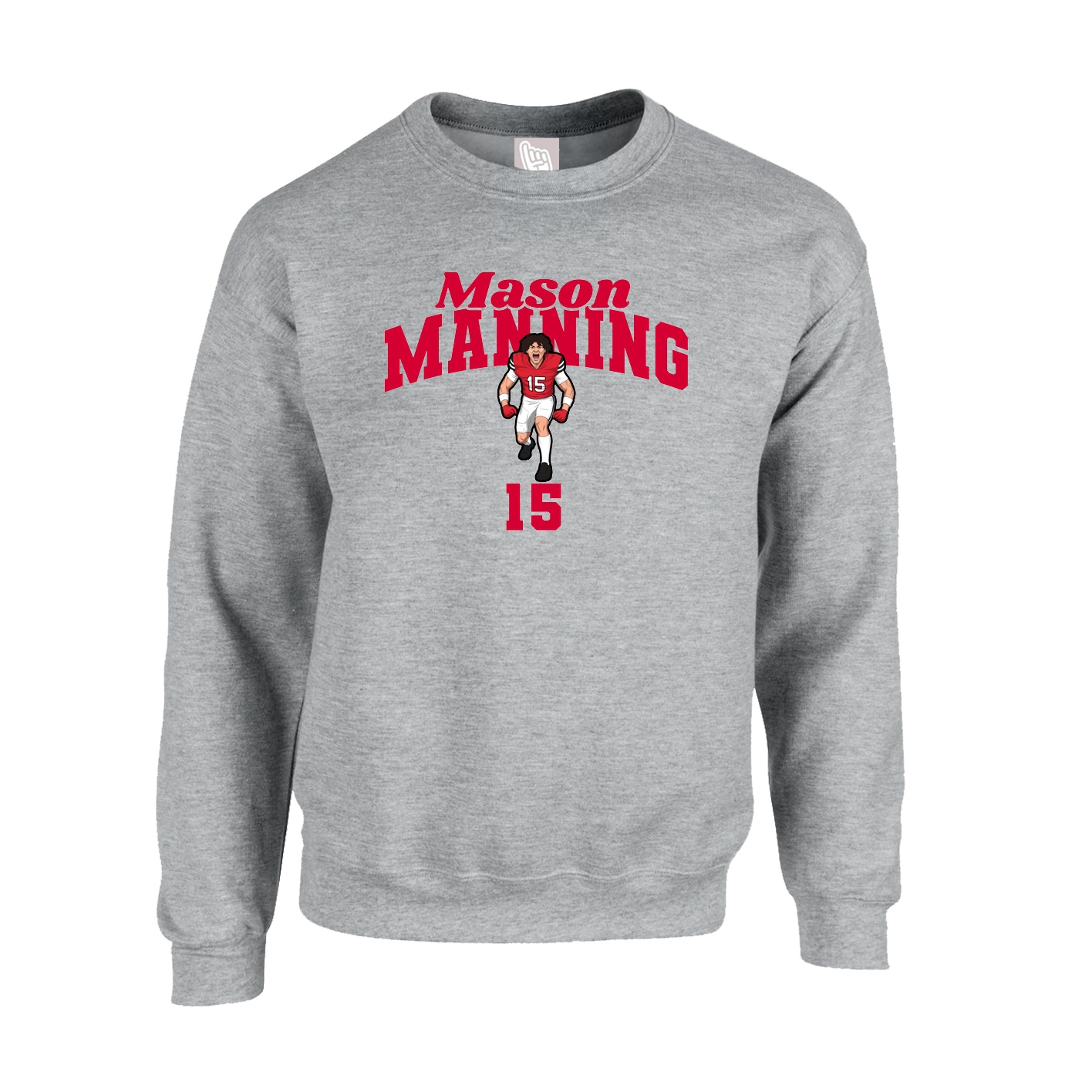 Fleece Crew — Signature Arch in Grey