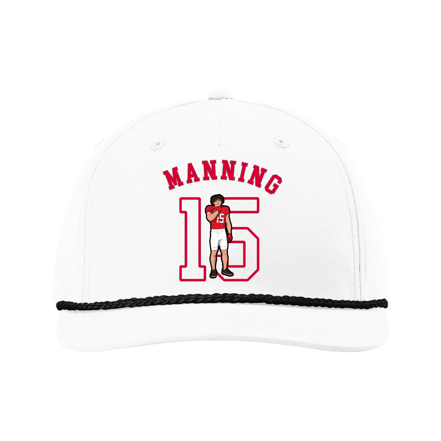 Five-Panel Classic Rope Cap — Shirsey Arch in White