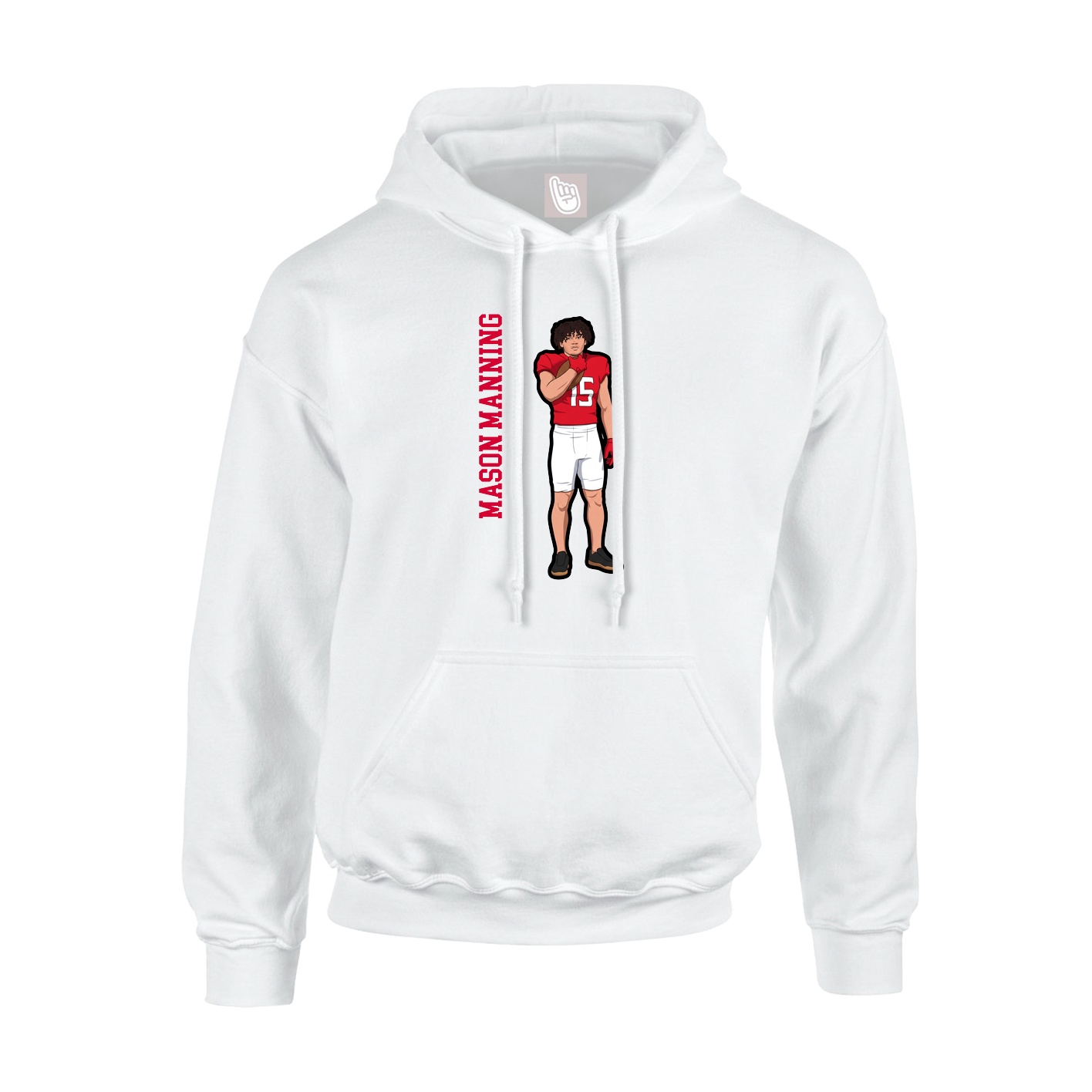 Youth Hoodie — Name Vertical in White
