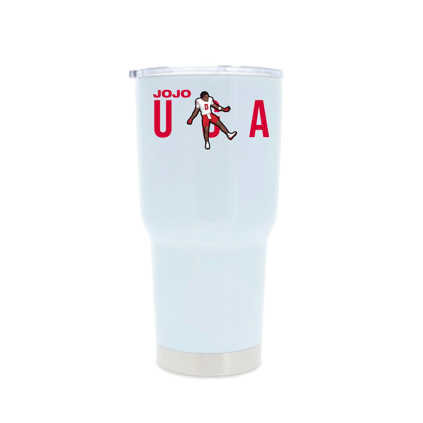 30oz Stainless Steel Tumbler — Player Name in White