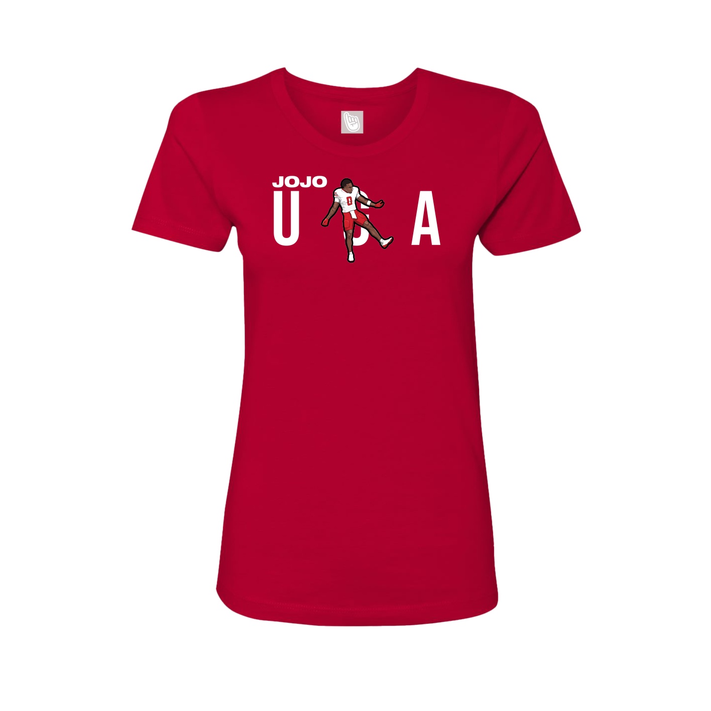Fitted Women's Tee — Player Name in Red