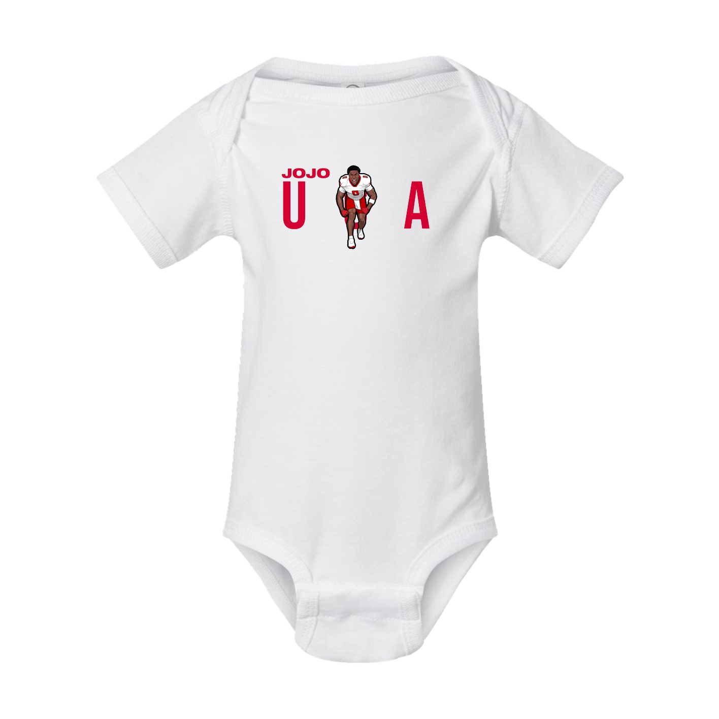 Baby Onesie — Player Name in White