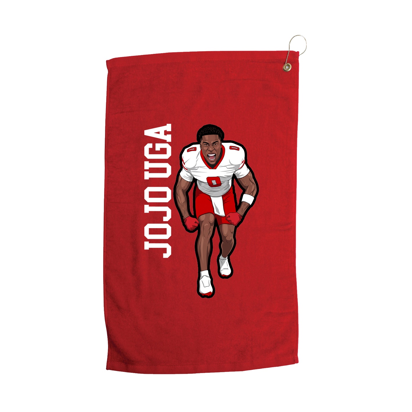 Golf Towel — Name Vertical in Red