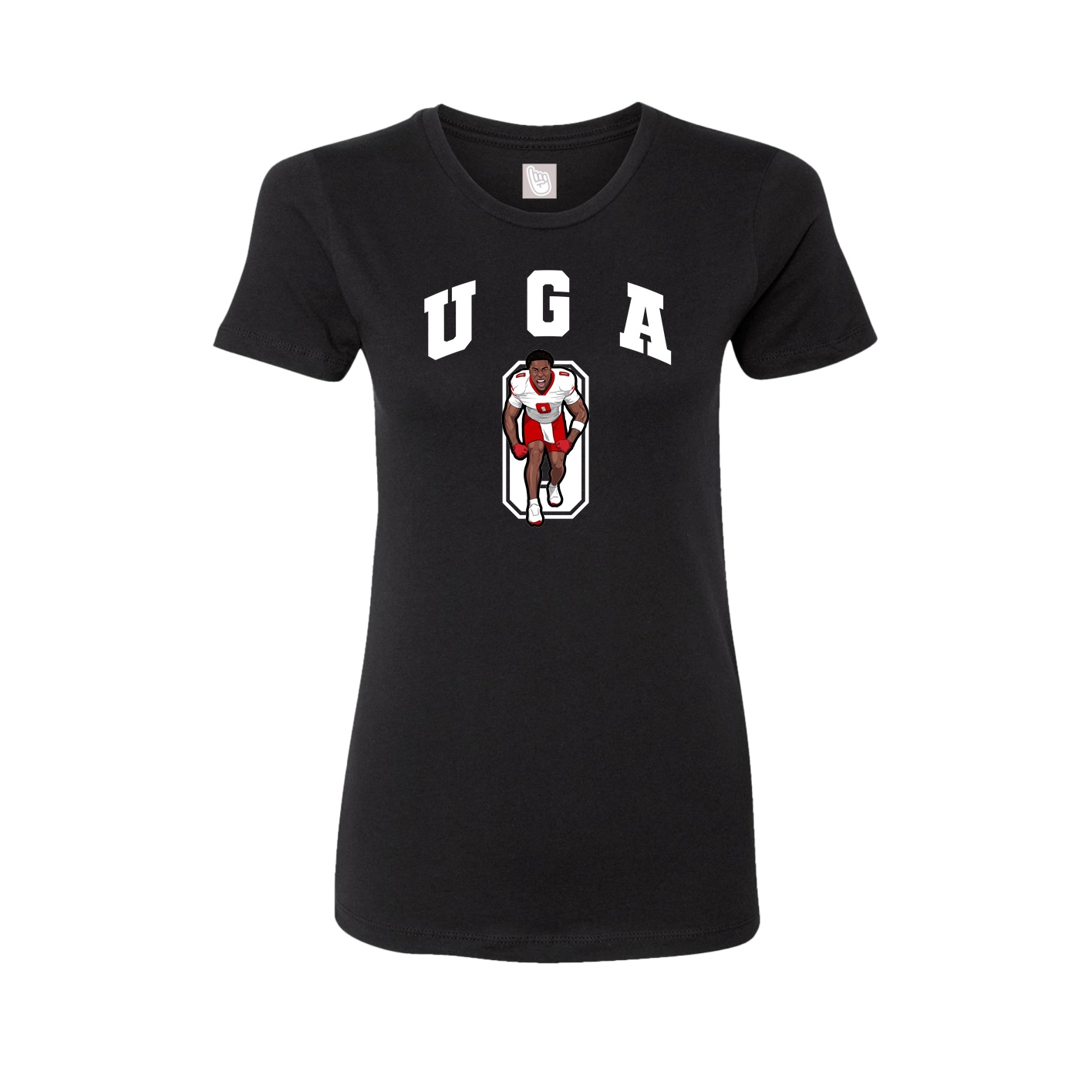 Fitted Women's Tee — Number in Black