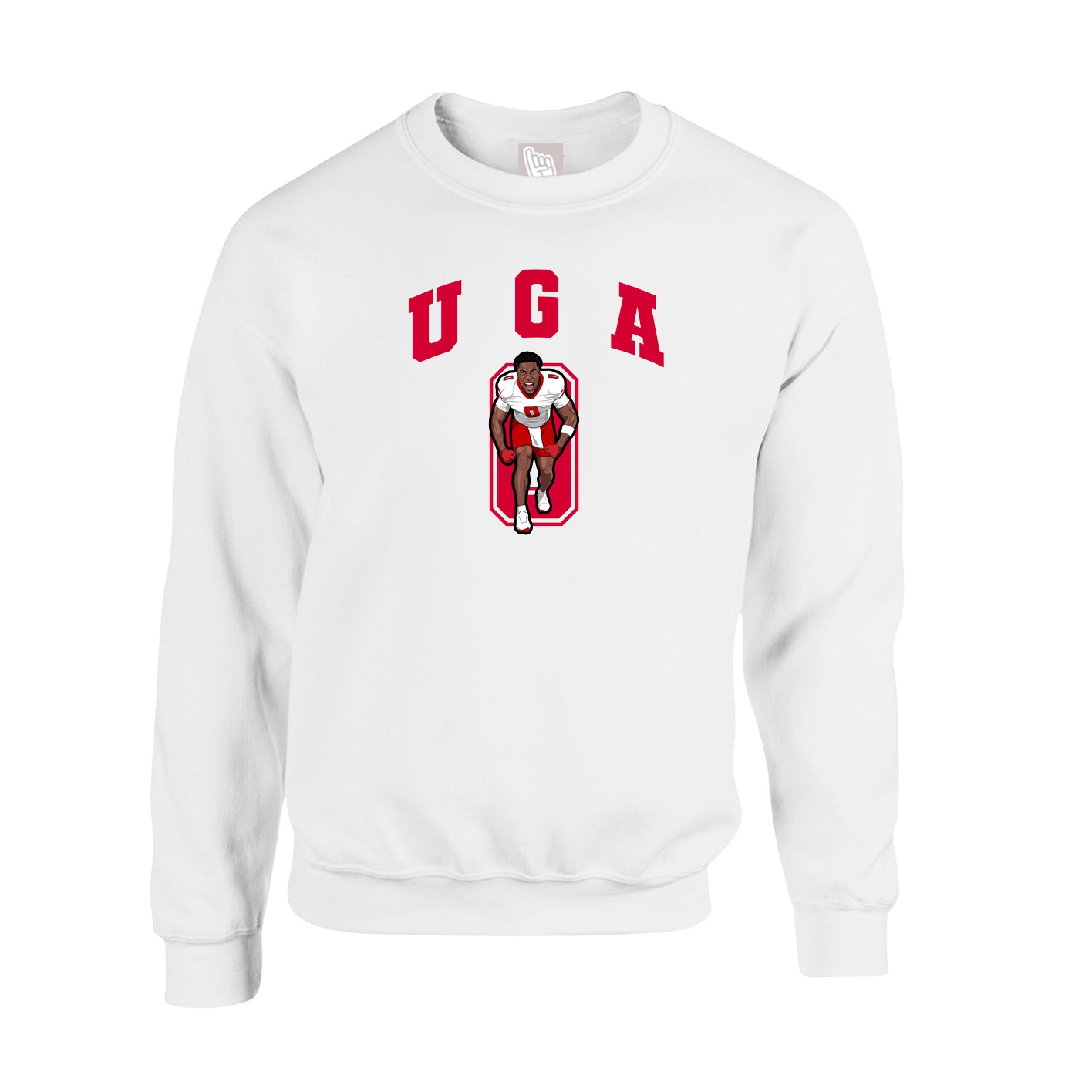 Fleece Crew — Number in White