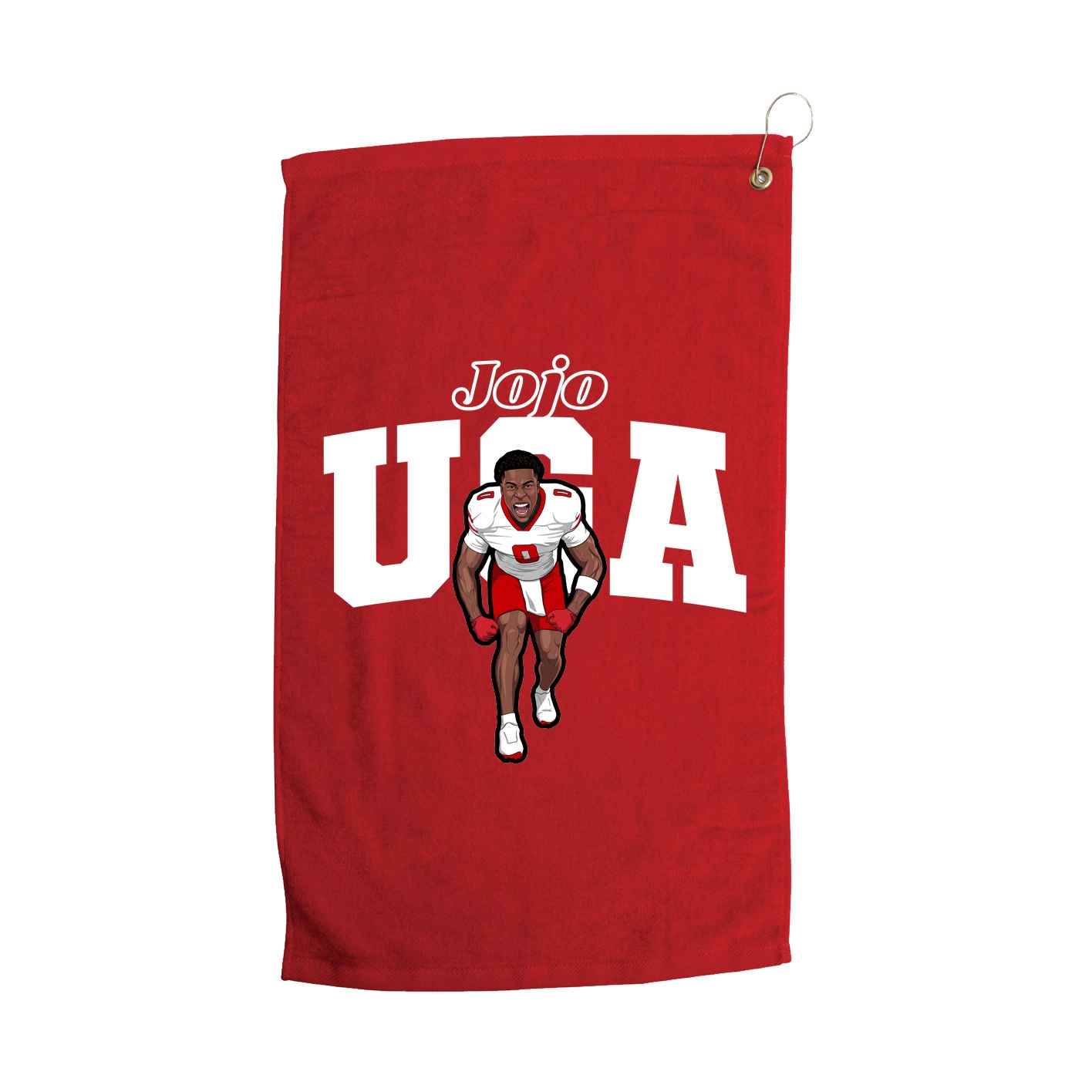 Golf Towel — Name Arch in Red