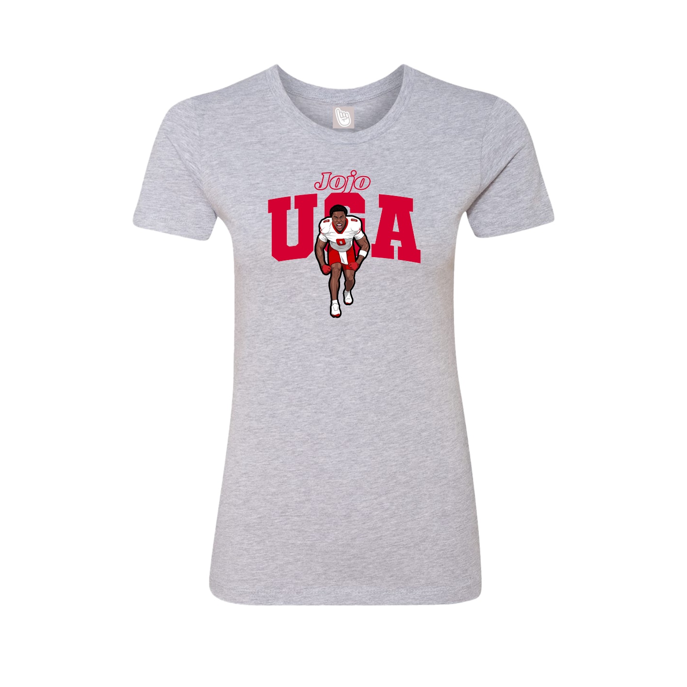 Fitted Women's Tee — Name Arch in Grey