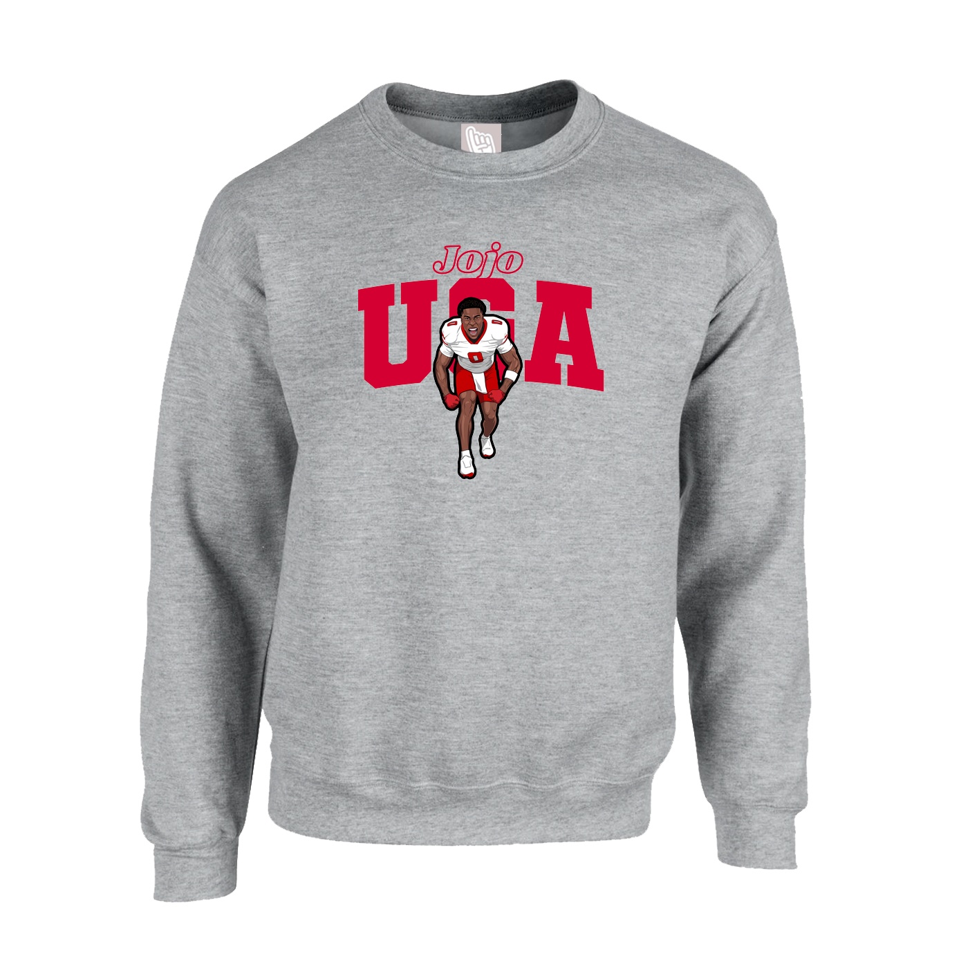 Fleece Crew — Name Arch in Grey