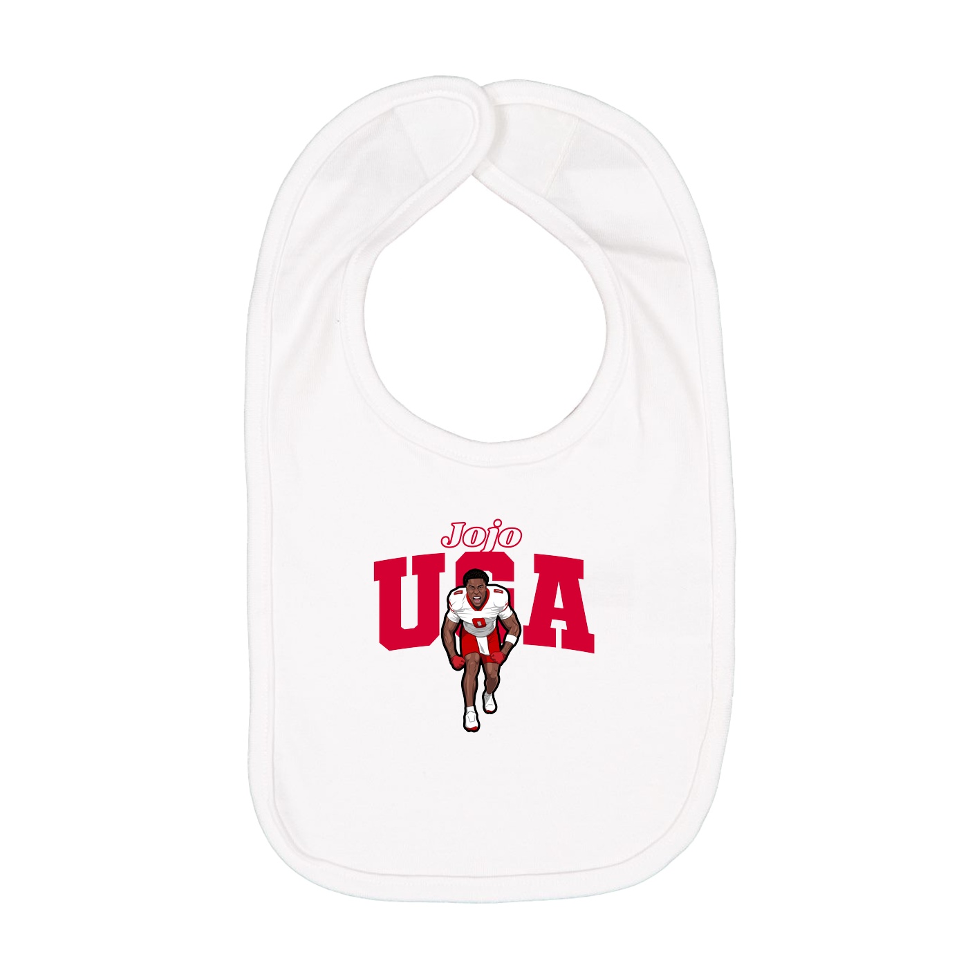 Infant Bib — Name Arch in White