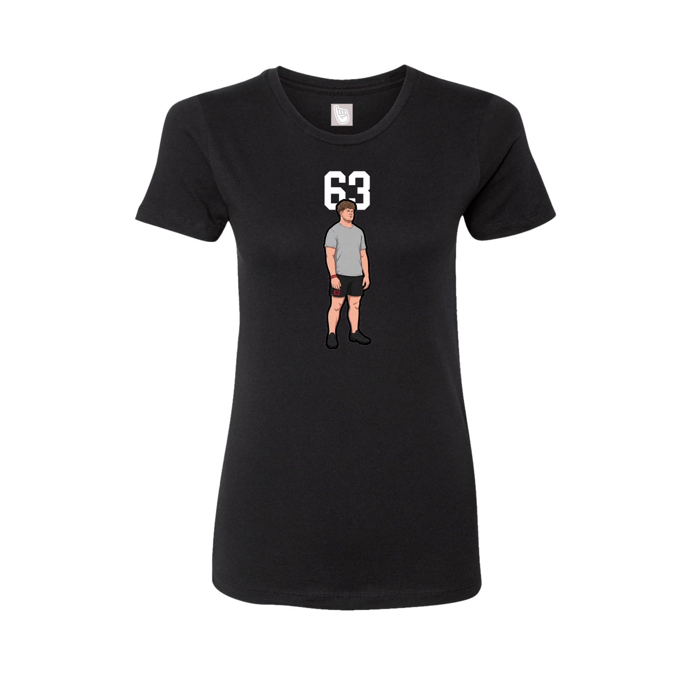 Fitted Women's Tee — Number Top in Black