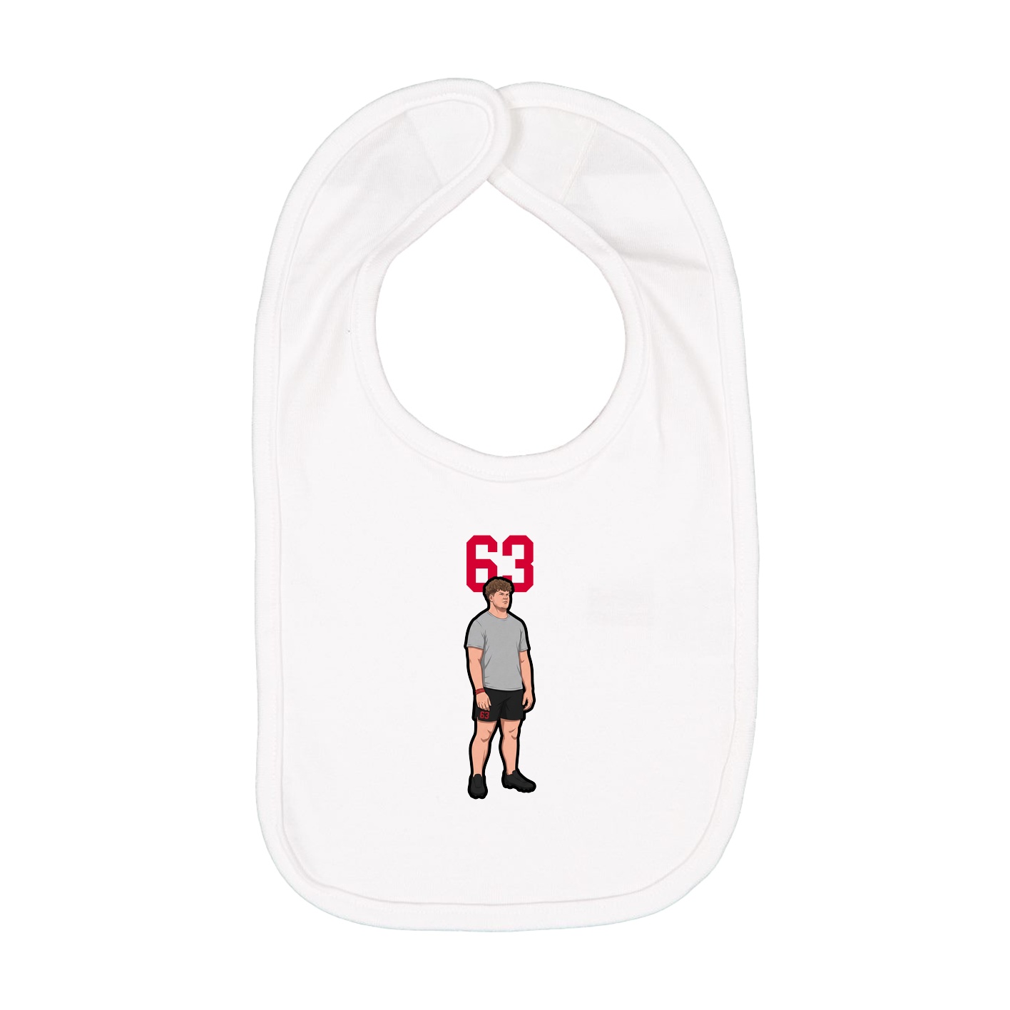 Infant Bib — Number Top in White