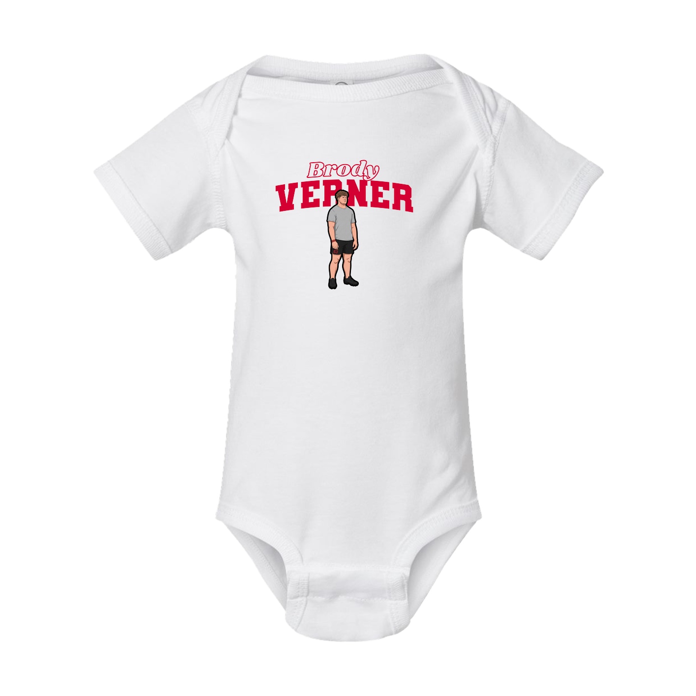 Baby Onesie — Name Arch in White