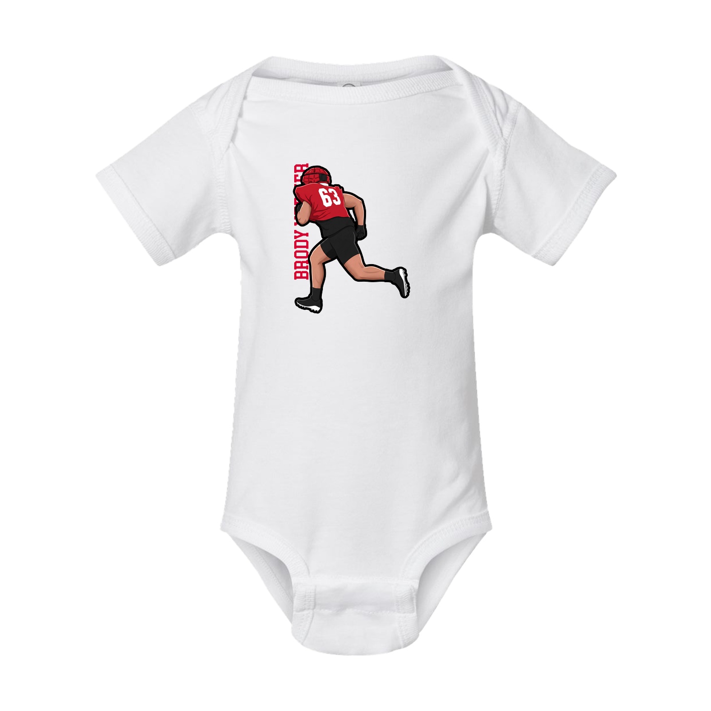 Baby Onesie — Name Vertical in White