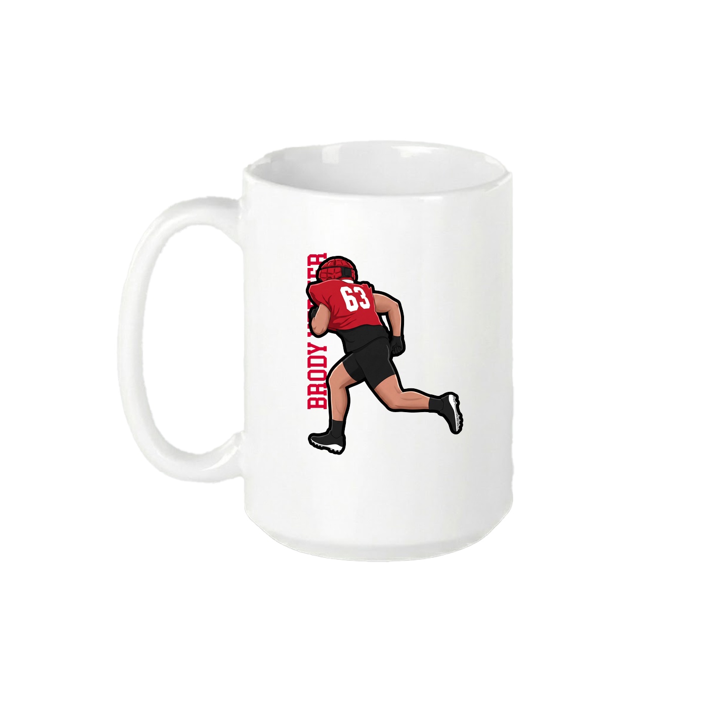 15oz Coffee Mug — Name Vertical in White
