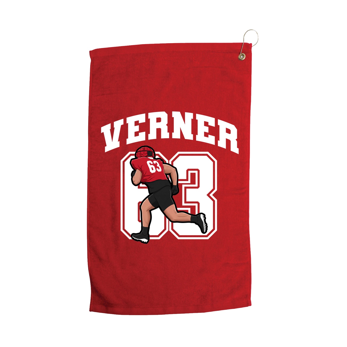 Golf Towel — Number in Red